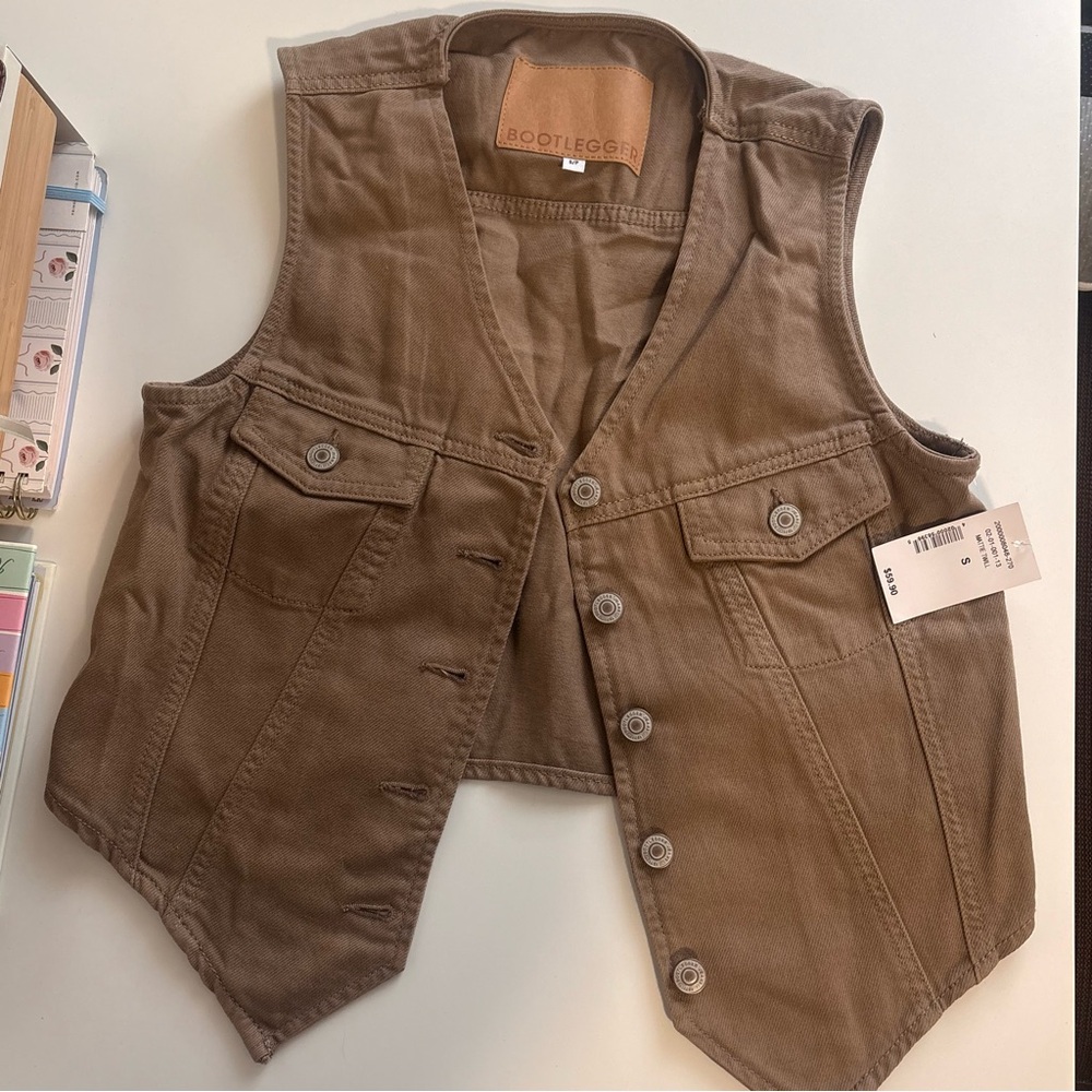 Tan Denim Vest Bootlegger